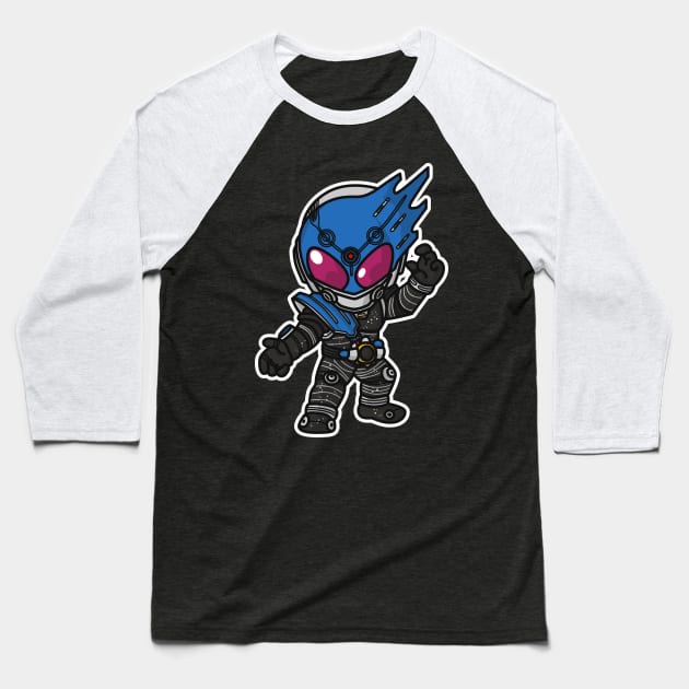 Kamen Rider Meteor Chibi Style Kawaii Baseball T-Shirt by The Toku Verse